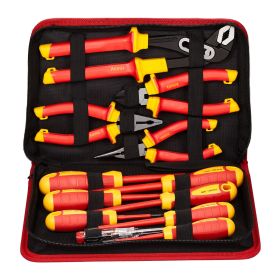 Insulated Screwdriver Set, 12-Piece Professional Electrical Screwdriver Set, 1000V Insulated Electrician Tool Set, with Magnetic Phillips Slotted