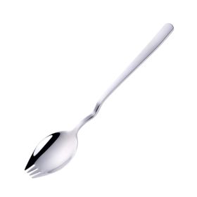 Instant Noodle Fork Multi-Purpose V-Shaped Knife Fork Spoon (Color: Silver, Type: Tableware)