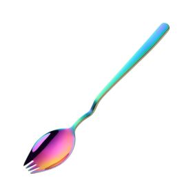 Instant Noodle Fork Multi-Purpose V-Shaped Knife Fork Spoon (Color: Colorful, Type: Tableware)