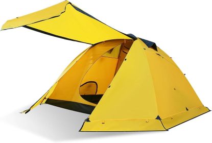 4-Person 4-Season Waterproof Camping Tent (Color: Yellow)